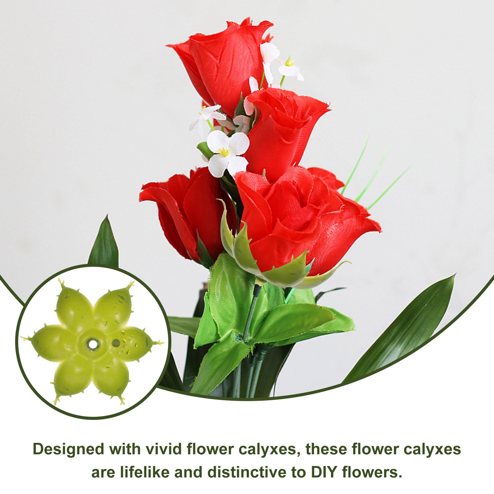 50Pcs Artificial Rose Calyxes  - Soap Making Ins ulasan dan harga